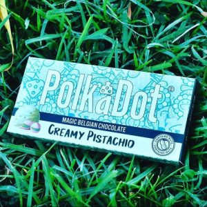 Polkadot Creamy Pistachio Belgian Chocolate For Sale | Best Belgian Chocolate